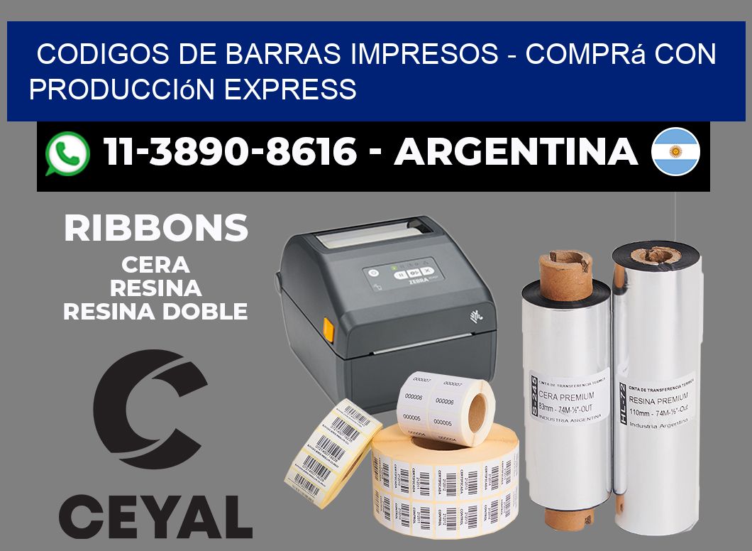CODIGOS DE BARRAS IMPRESOS - Comprá con producción express