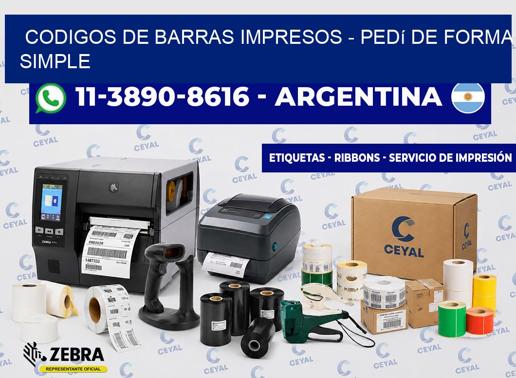 CODIGOS DE BARRAS IMPRESOS - Pedí de forma simple