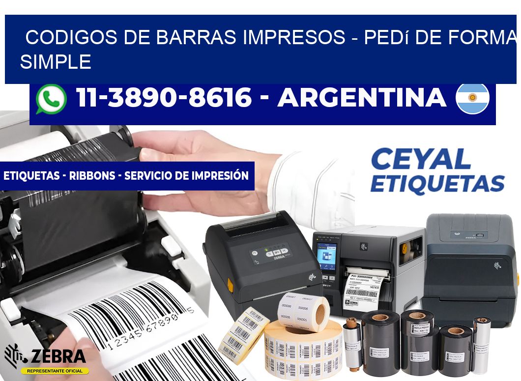 CODIGOS DE BARRAS IMPRESOS - Pedí de forma simple