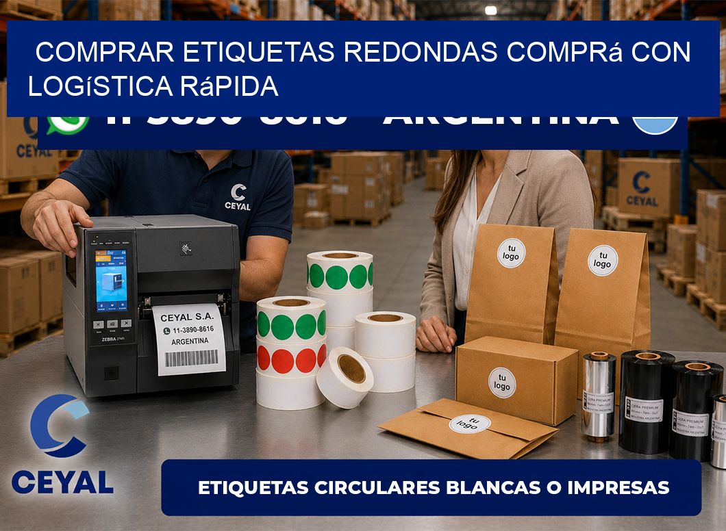 COMPRAR ETIQUETAS REDONDAS Comprá con logística rápida