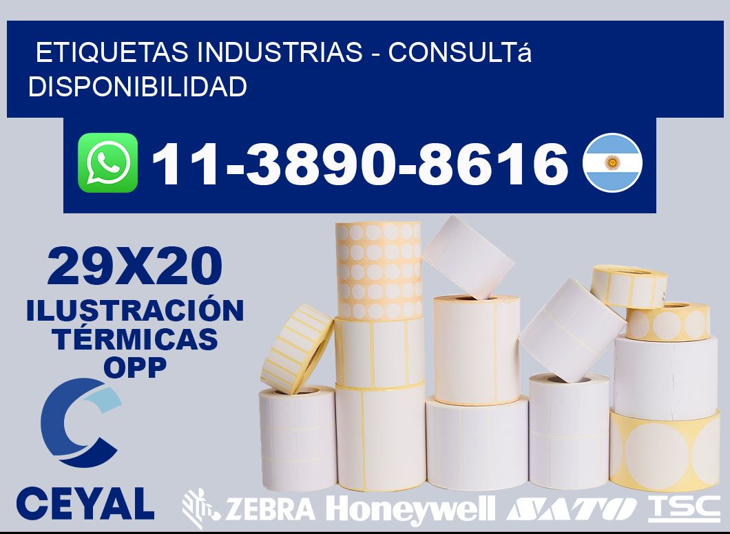 ETIQUETAS INDUSTRIAS - Consultá disponibilidad