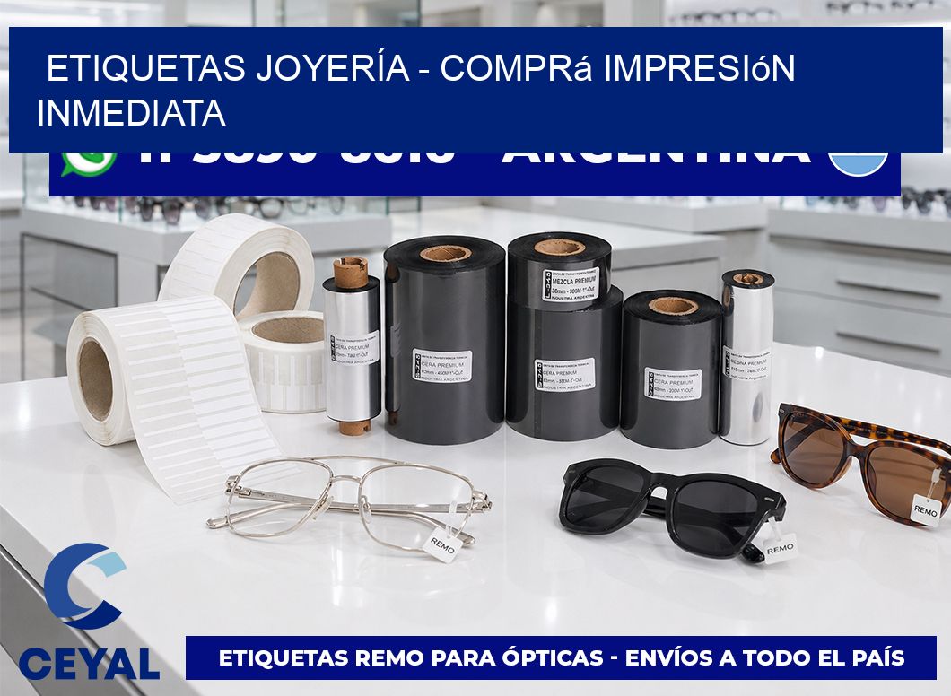 ETIQUETAS JOYERÍA - Comprá impresión inmediata