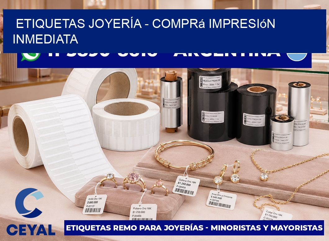 ETIQUETAS JOYERÍA - Comprá impresión inmediata