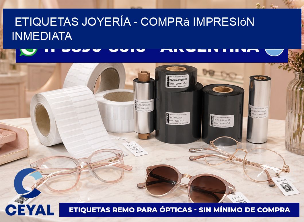 ETIQUETAS JOYERÍA - Comprá impresión inmediata