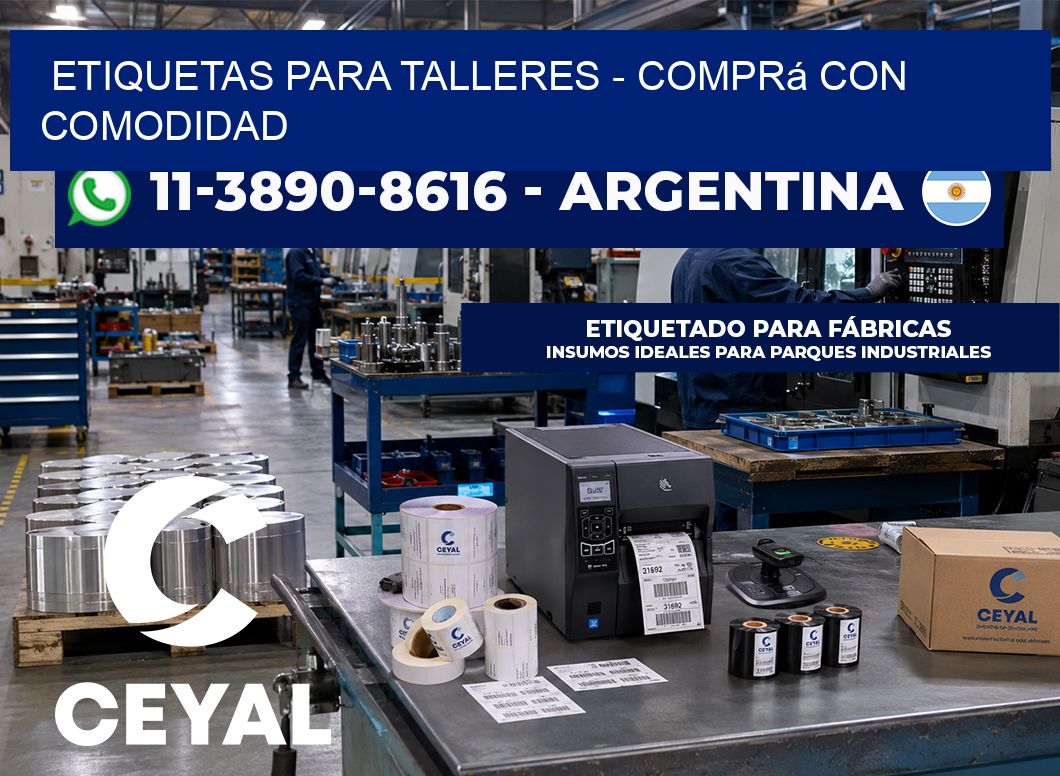ETIQUETAS PARA TALLERES - Comprá con comodidad