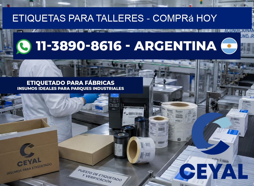 ETIQUETAS PARA TALLERES - Comprá hoy