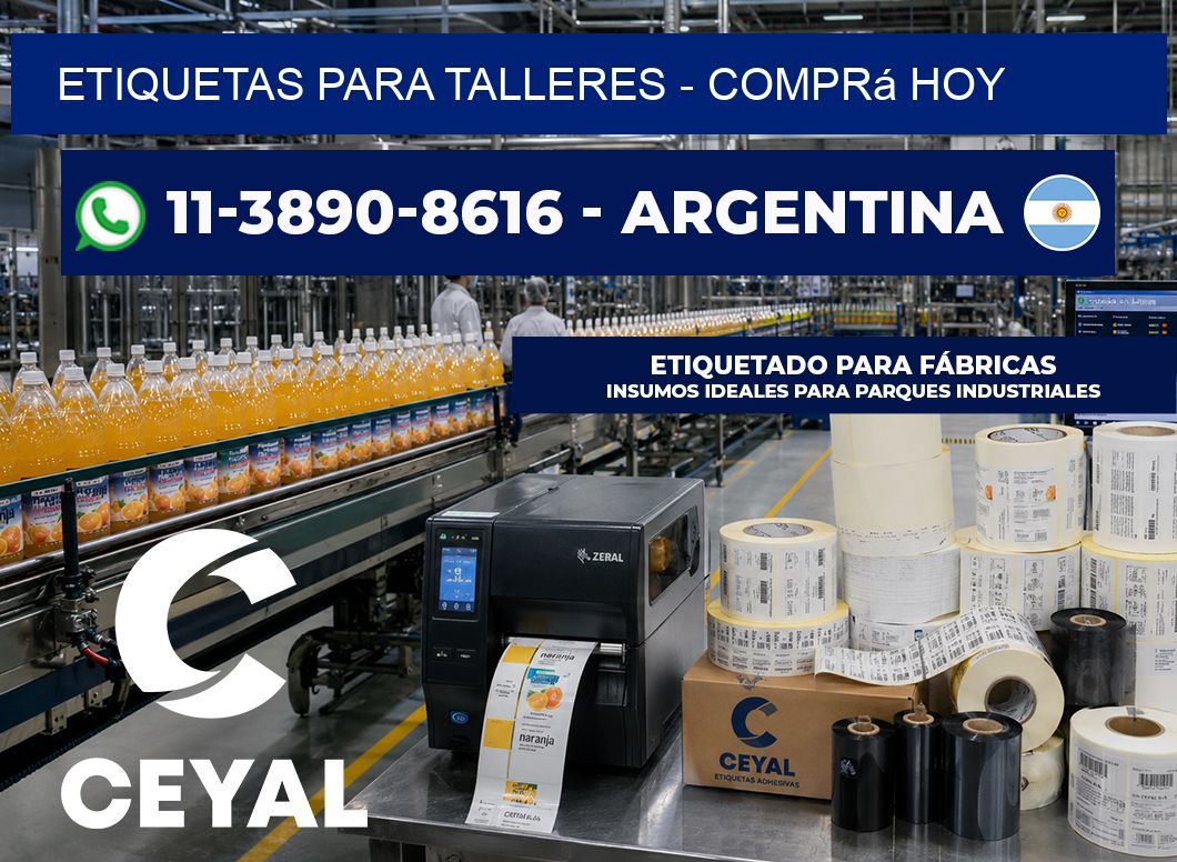 ETIQUETAS PARA TALLERES - Comprá hoy