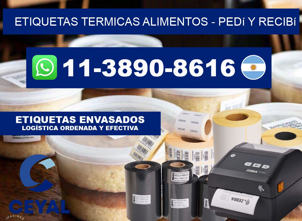 ETIQUETAS TERMICAS ALIMENTOS - Pedí y recibí