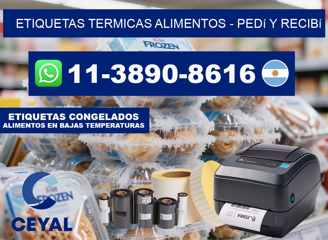 ETIQUETAS TERMICAS ALIMENTOS - Pedí y recibí