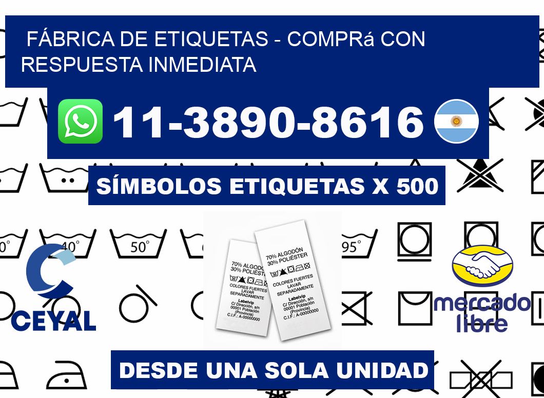 FÁBRICA DE ETIQUETAS - Comprá con respuesta inmediata
