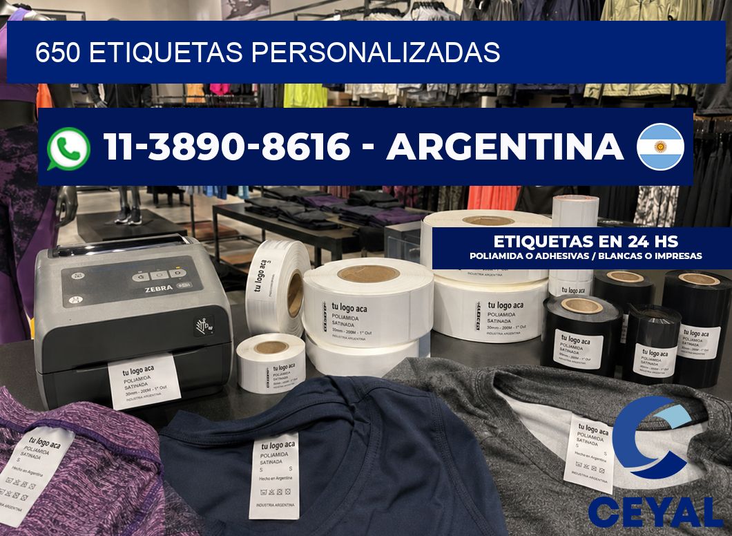 650 ETIQUETAS PERSONALIZADAS