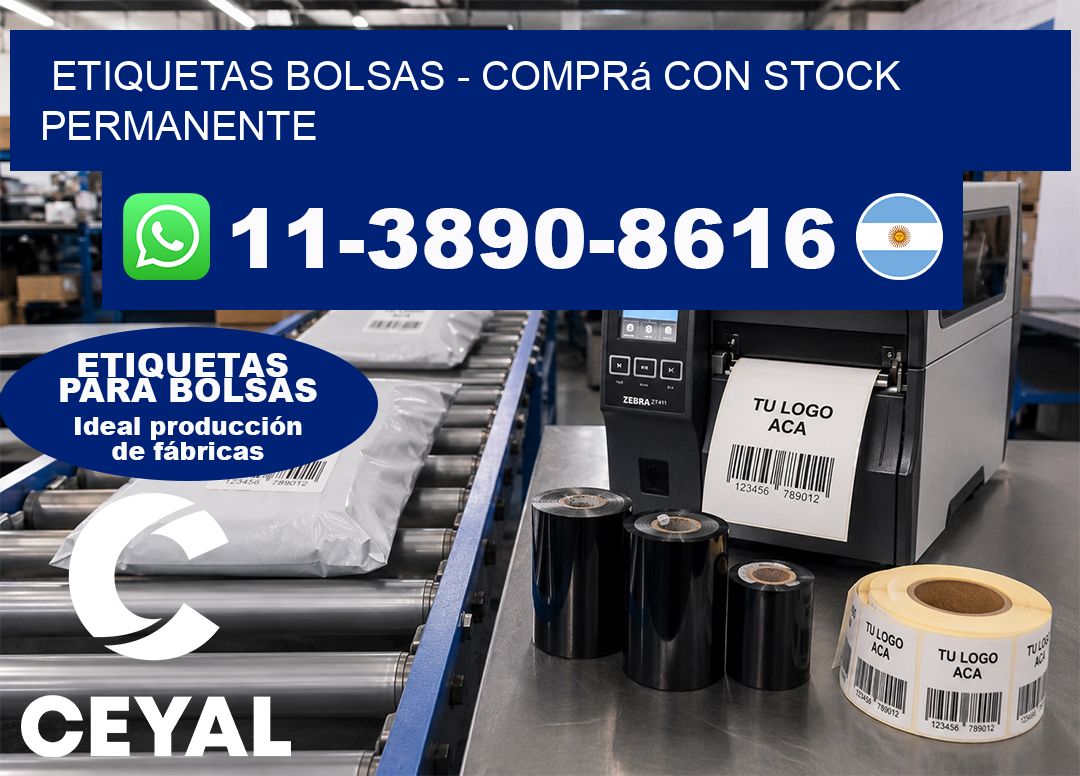 ETIQUETAS BOLSAS – Comprá con stock permanente