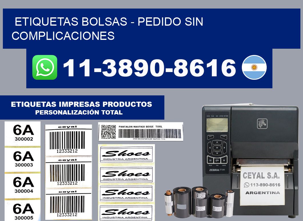 ETIQUETAS BOLSAS - Pedido sin complicaciones