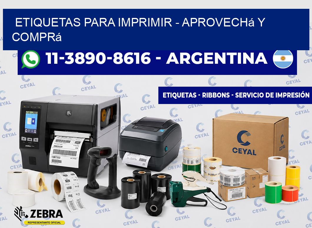 ETIQUETAS PARA IMPRIMIR - Aprovechá y comprá
