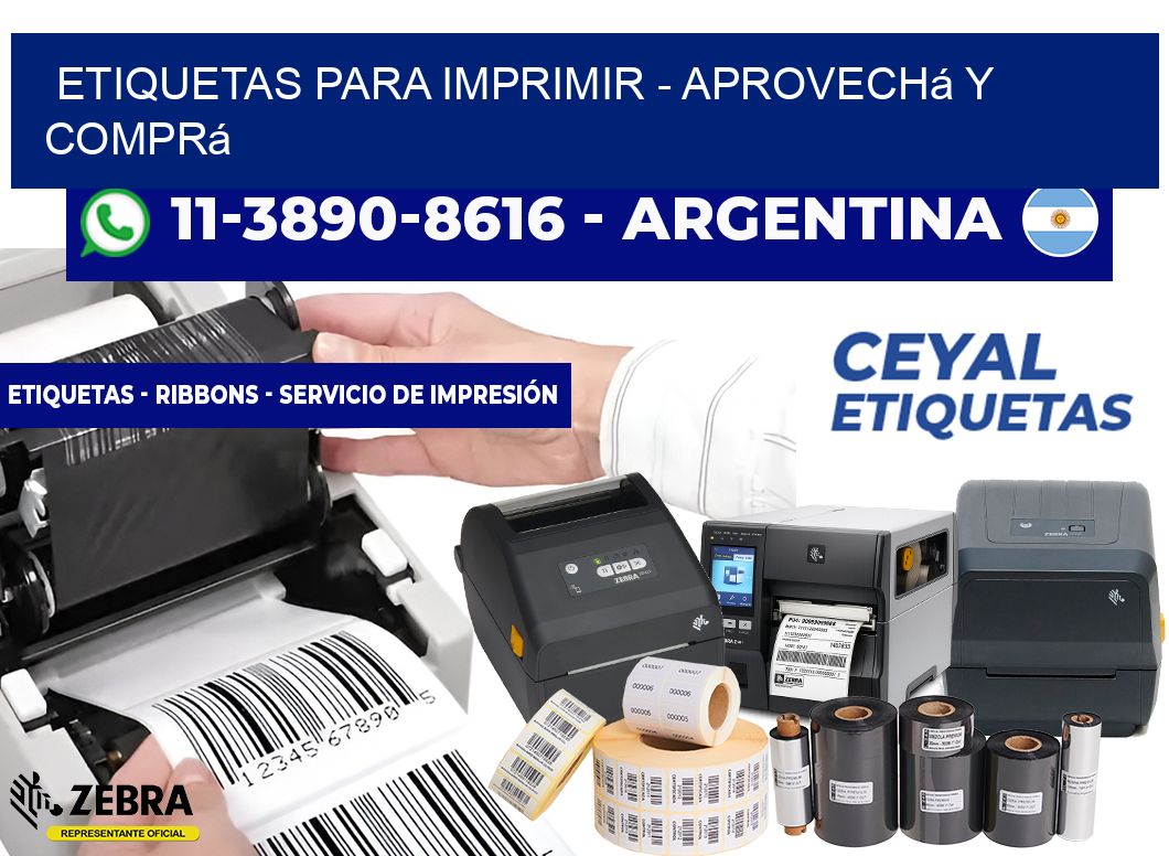 ETIQUETAS PARA IMPRIMIR - Aprovechá y comprá