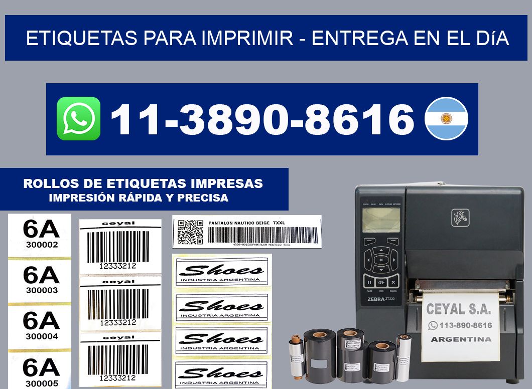 ETIQUETAS PARA IMPRIMIR - Entrega en el día