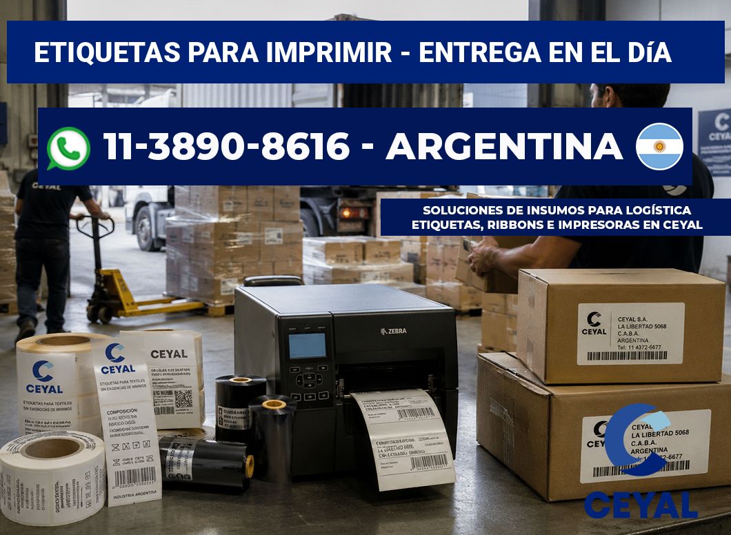ETIQUETAS PARA IMPRIMIR – Entrega en el día