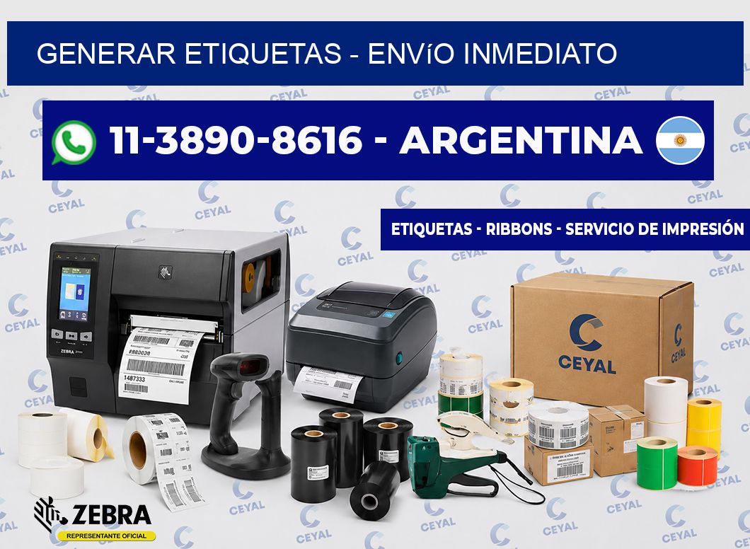GENERAR ETIQUETAS - Envío inmediato