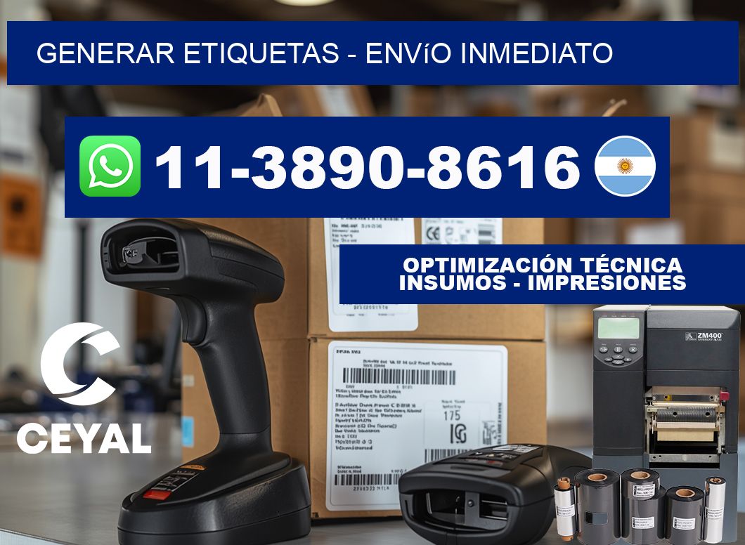 GENERAR ETIQUETAS - Envío inmediato
