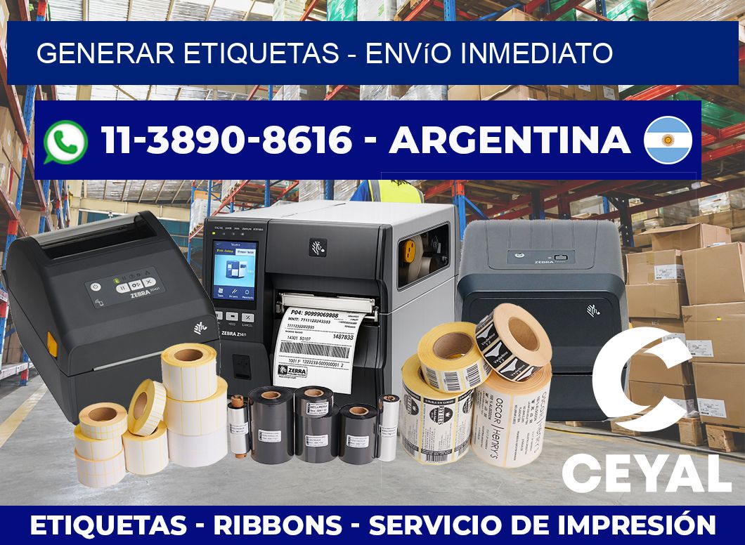 GENERAR ETIQUETAS – Envío inmediato