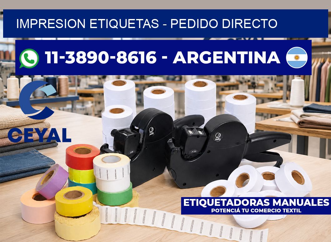 IMPRESION ETIQUETAS – Pedido directo