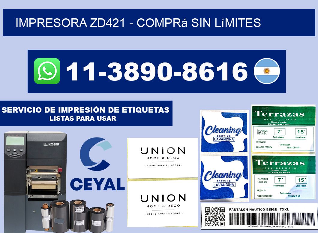 IMPRESORA ZD421 - Comprá sin límites
