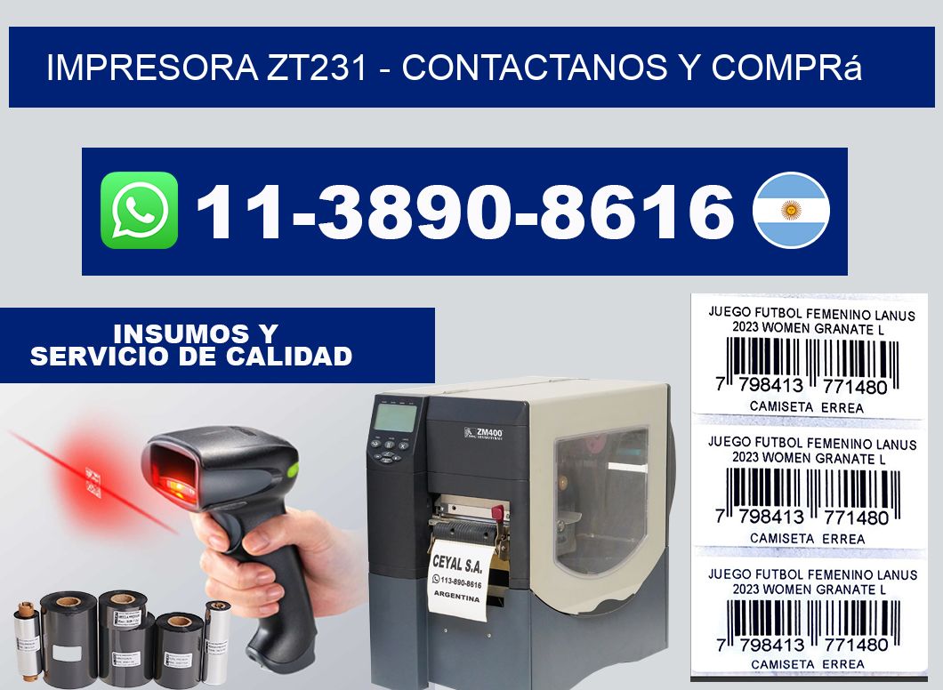 IMPRESORA ZT231 - Contactanos y comprá