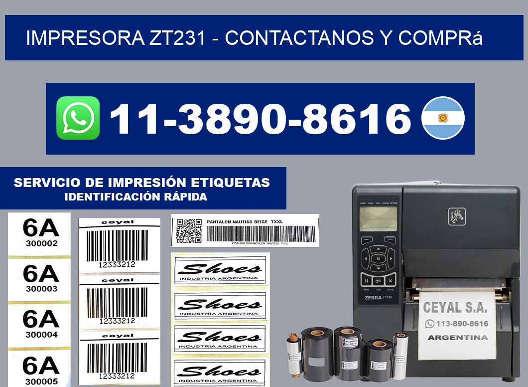 IMPRESORA ZT231 - Contactanos y comprá