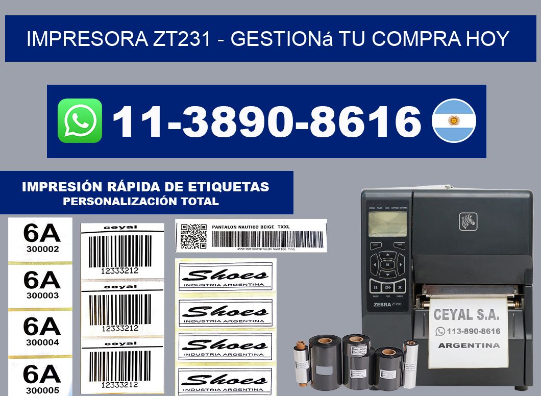 IMPRESORA ZT231 - Gestioná tu compra hoy