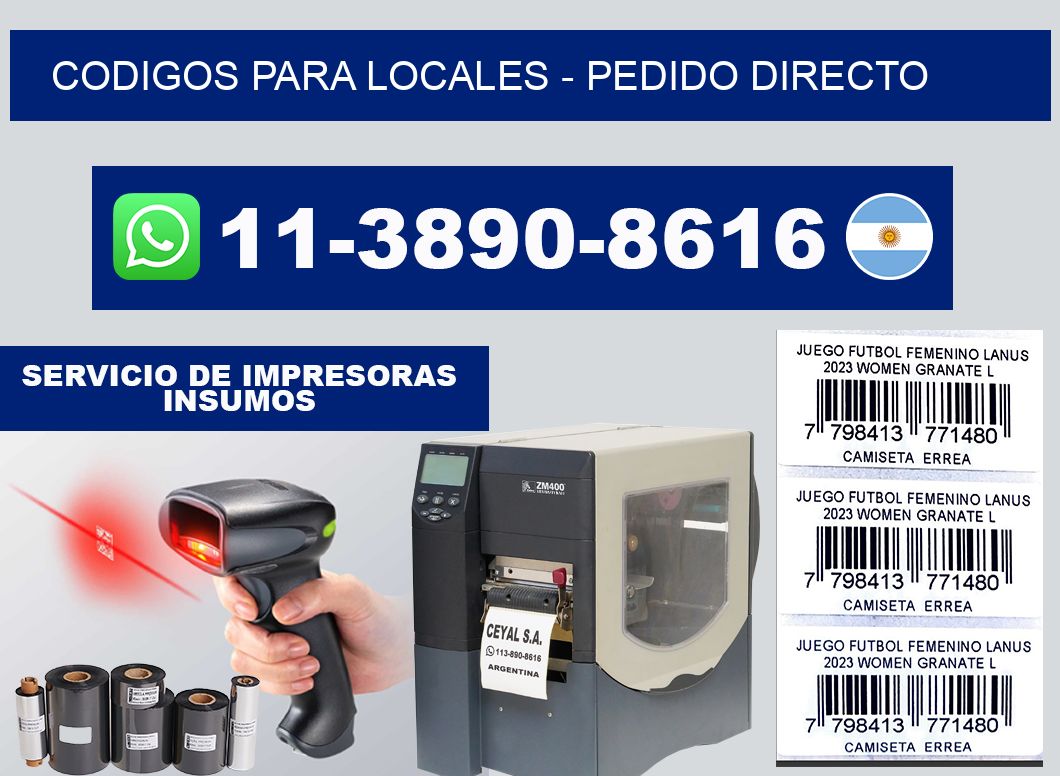 Codigos para locales - Pedido directo