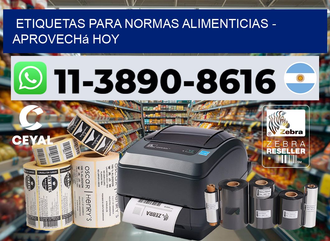 ETIQUETAS PARA NORMAS ALIMENTICIAS - Aprovechá hoy