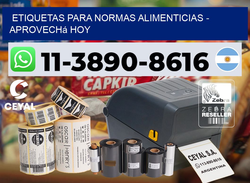 ETIQUETAS PARA NORMAS ALIMENTICIAS - Aprovechá hoy
