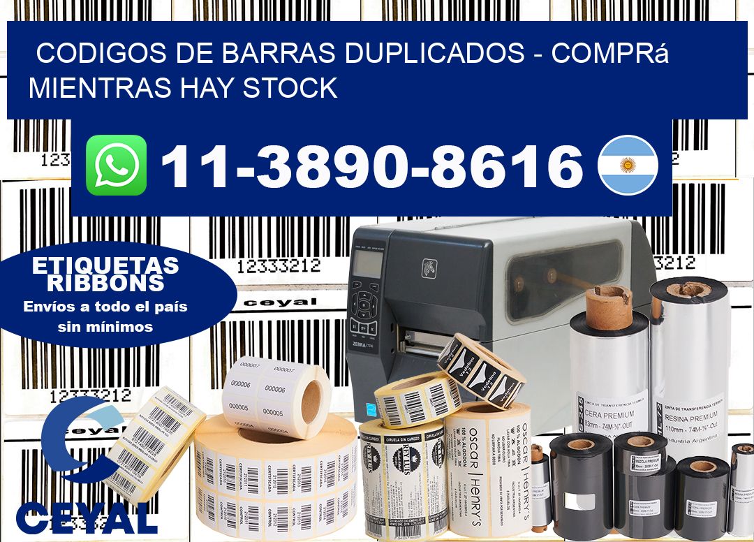codigos de barras duplicados - Comprá mientras hay stock
