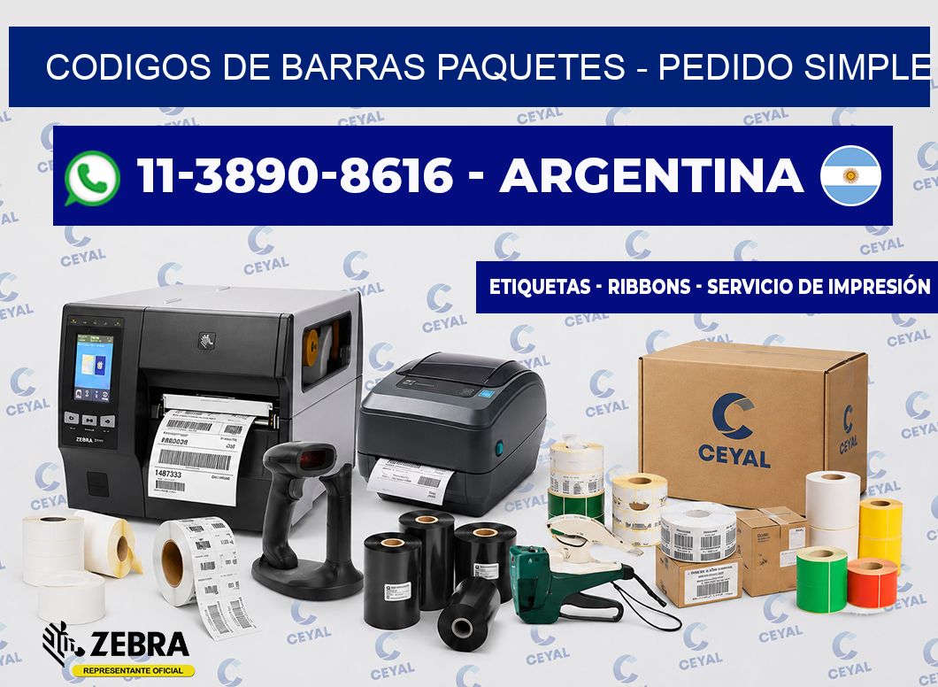 codigos de barras paquetes - Pedido simple