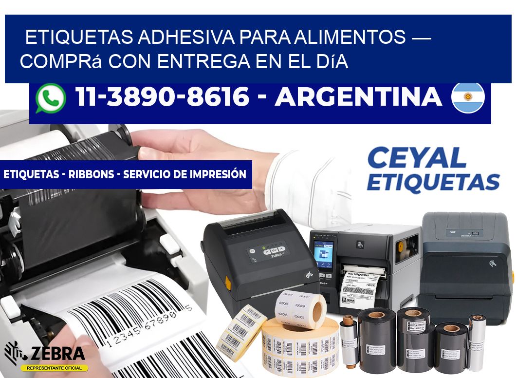 etiquetas adhesiva para alimentos — Comprá con entrega en el día